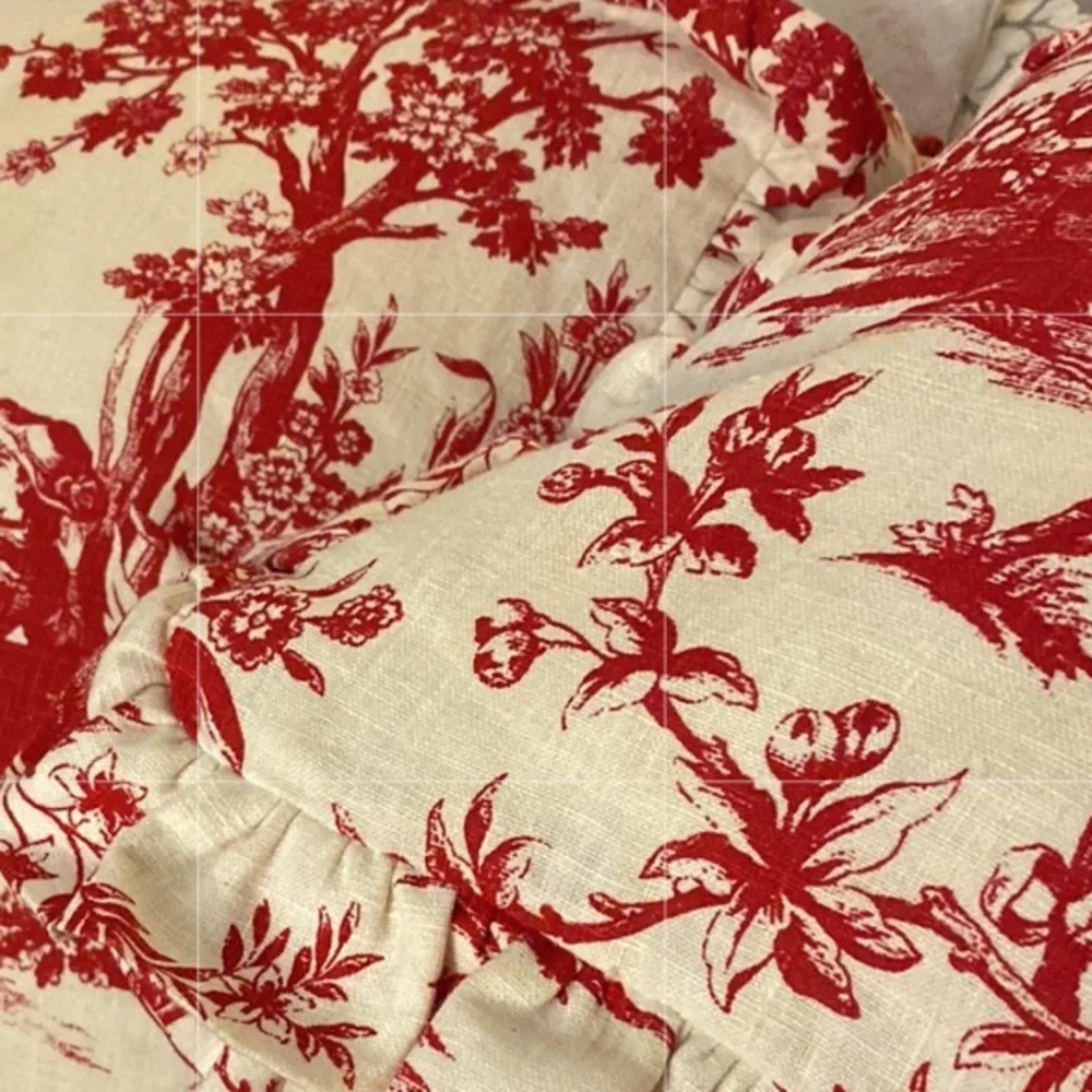 Authentique Vintage Pair of French Toile Euro-Shams 26 » Square ~ France ~ VGVC
